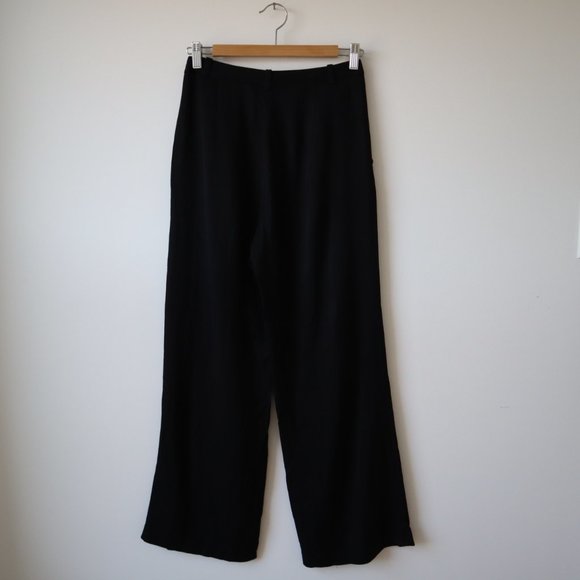 H&M Wide Leg Black Herringbone Pants, Size 6 - Picture 8 of 15